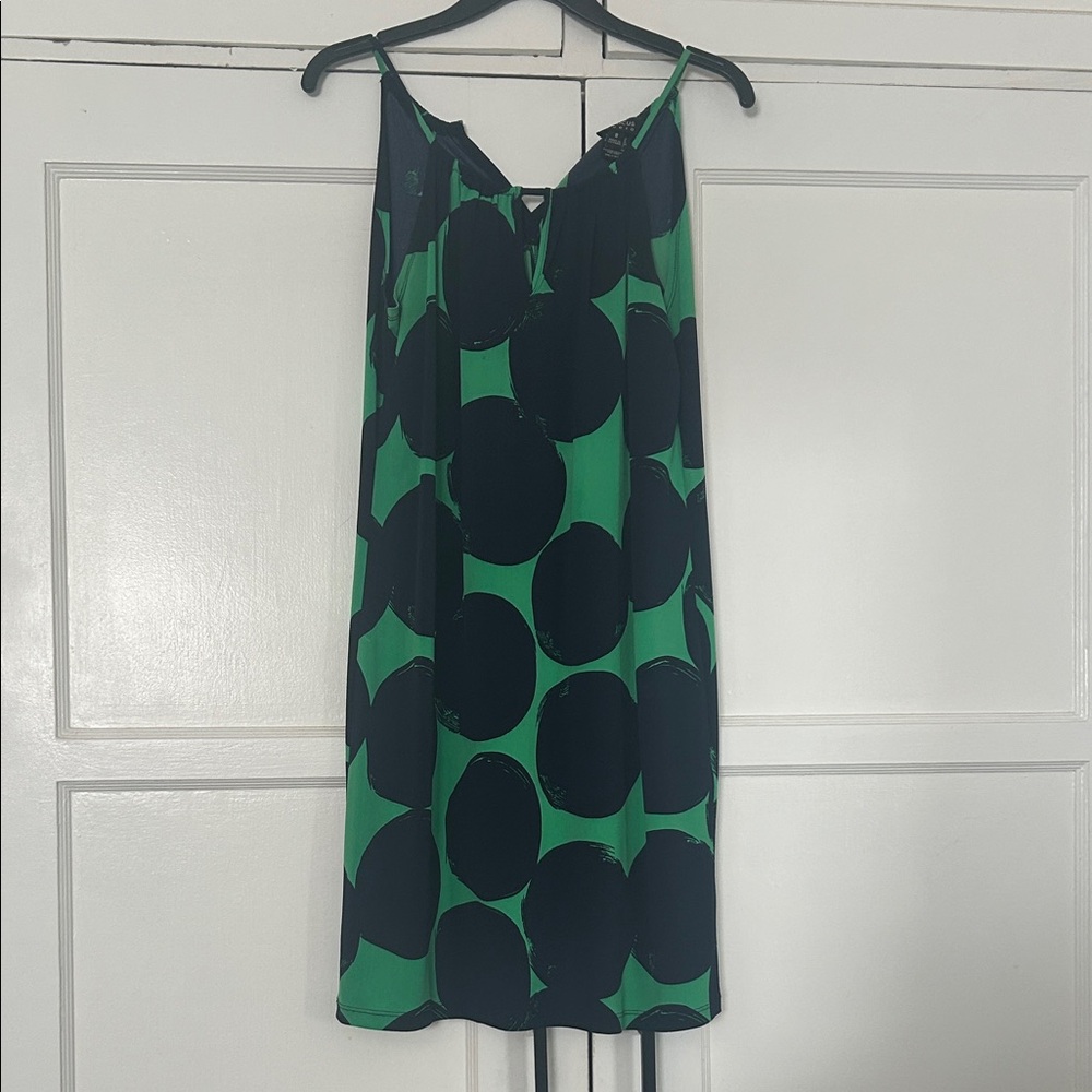 Green and Black Polka Dot Midi Dress